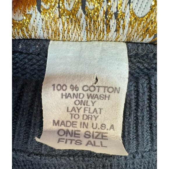 Vintage Gepetto Country Embellished Crewneck Sweater One Size Fits All Black Gol - Picture 3 of 11